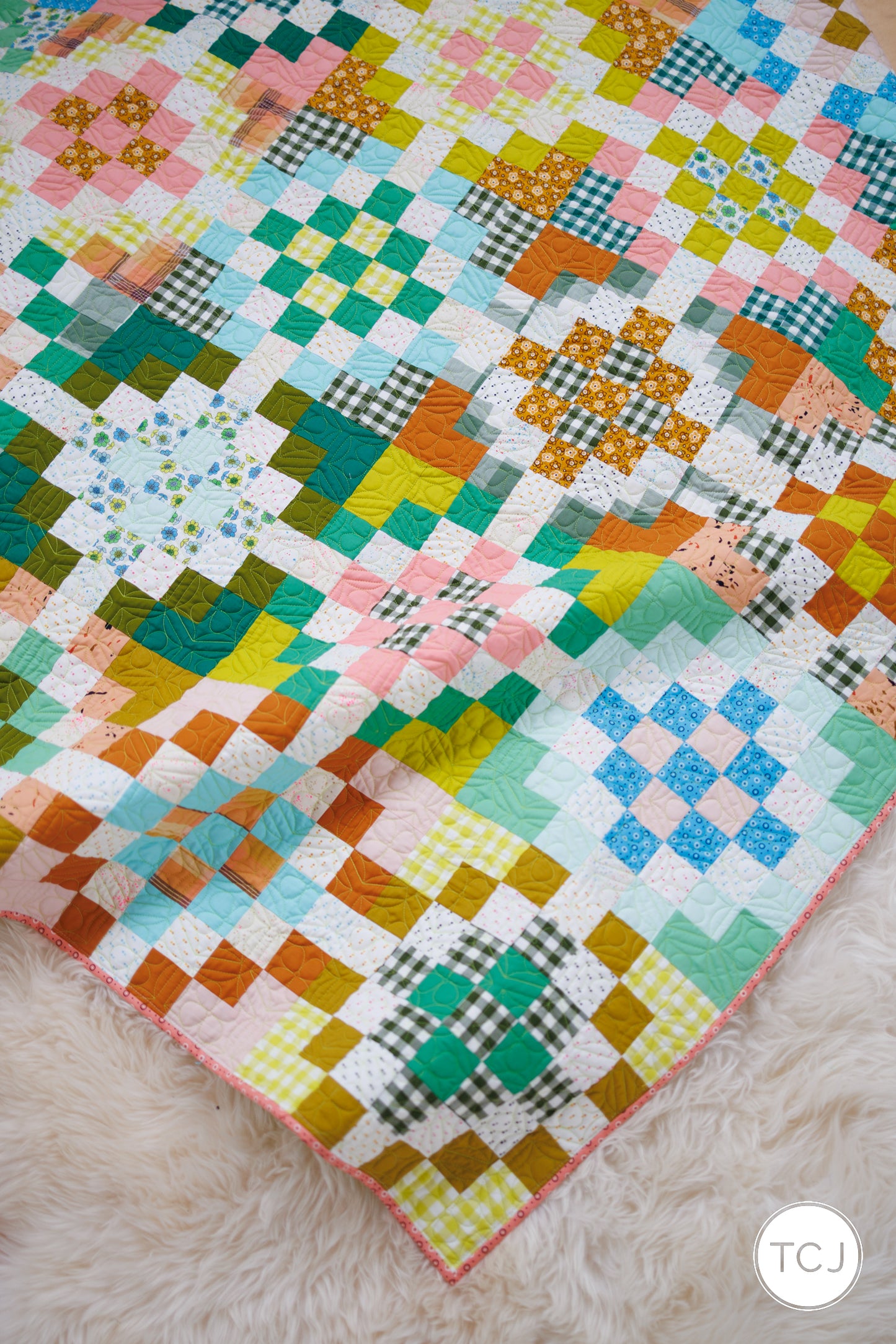 Checkered Garden Quilt - Flower Power