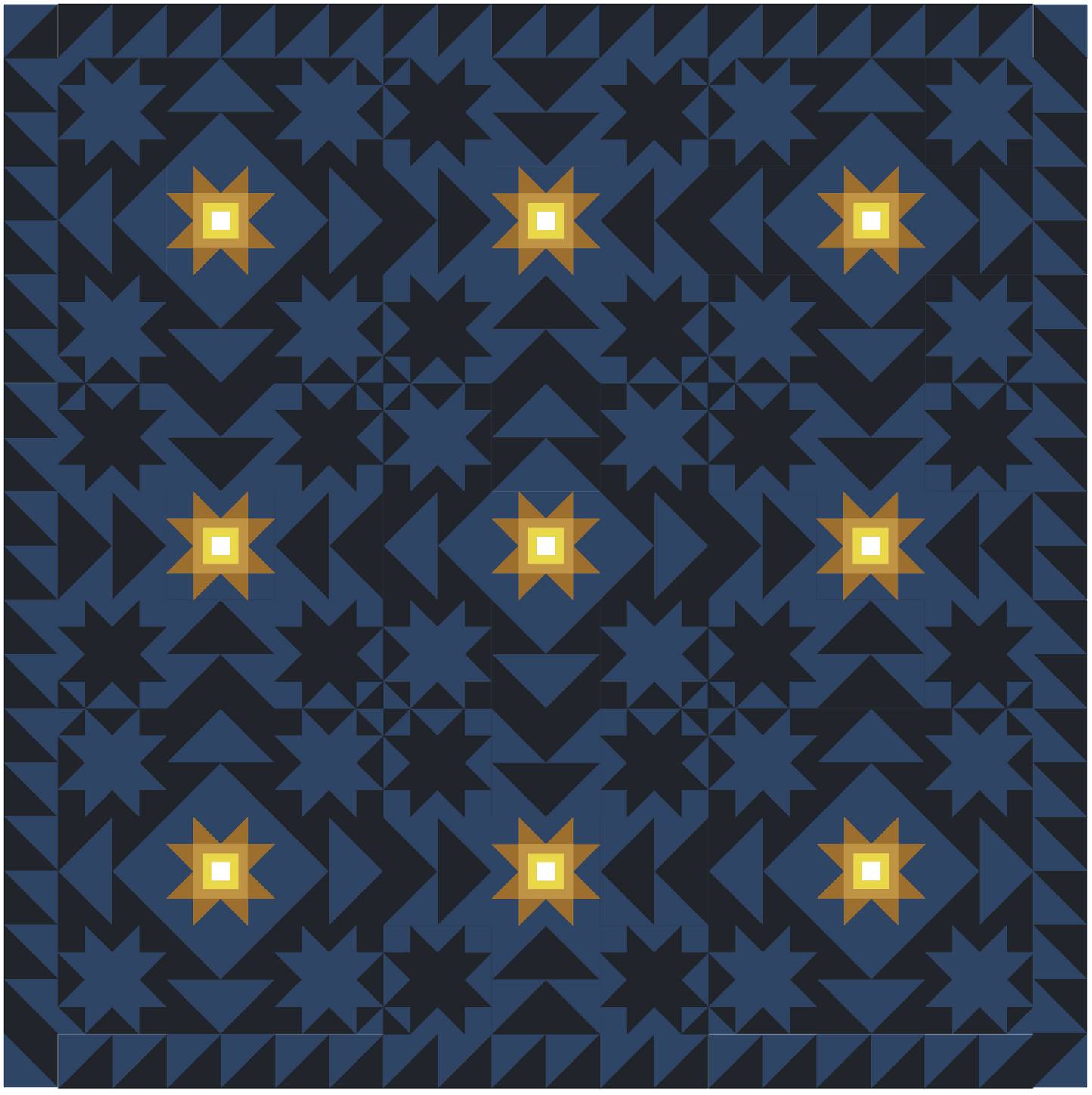 Everett Star Quilt Kits - Midnight