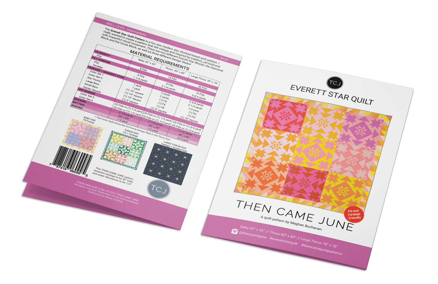 Everett Star Quilt Pattern - Printed