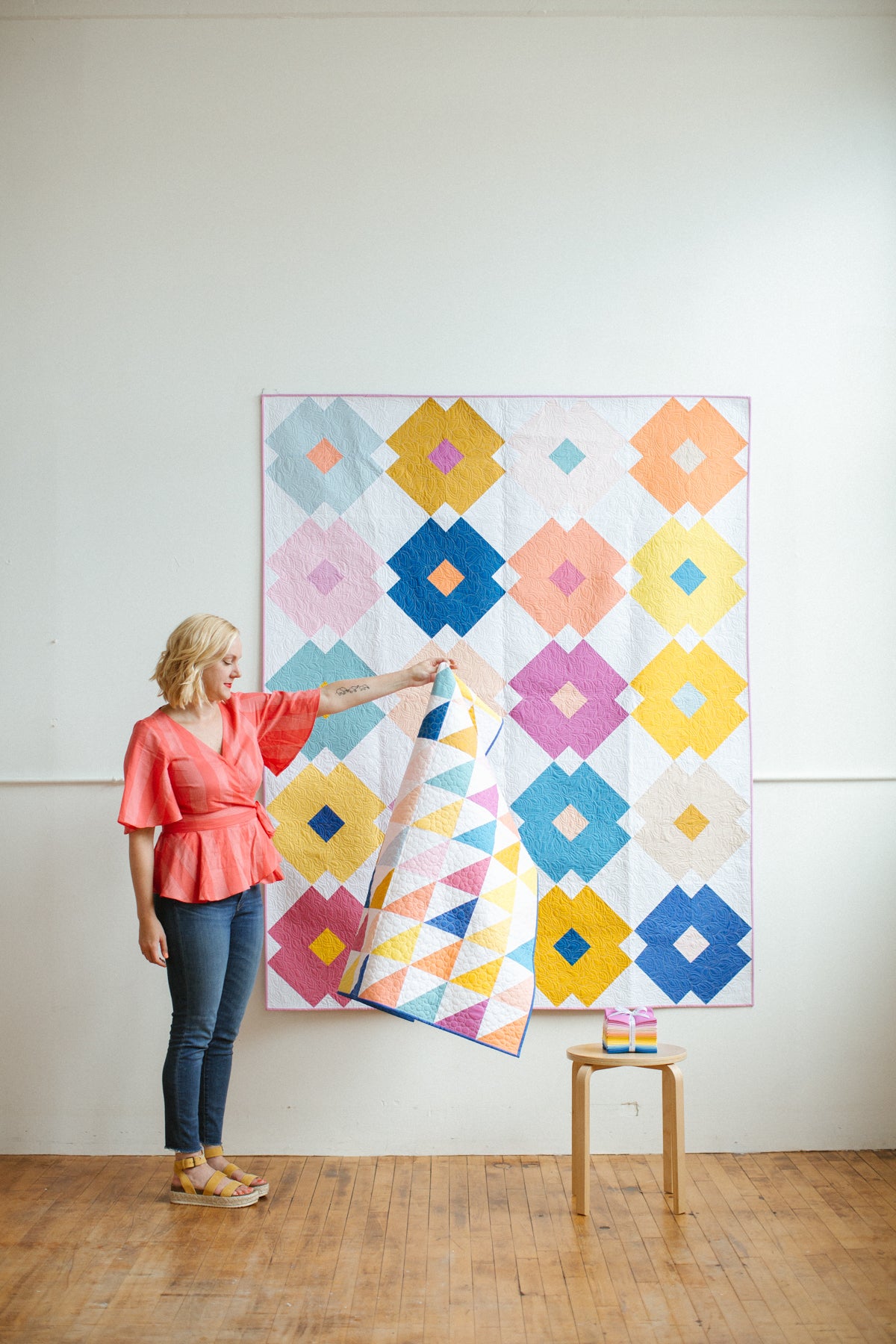 Flower Tile Quilt Pattern - Printed
