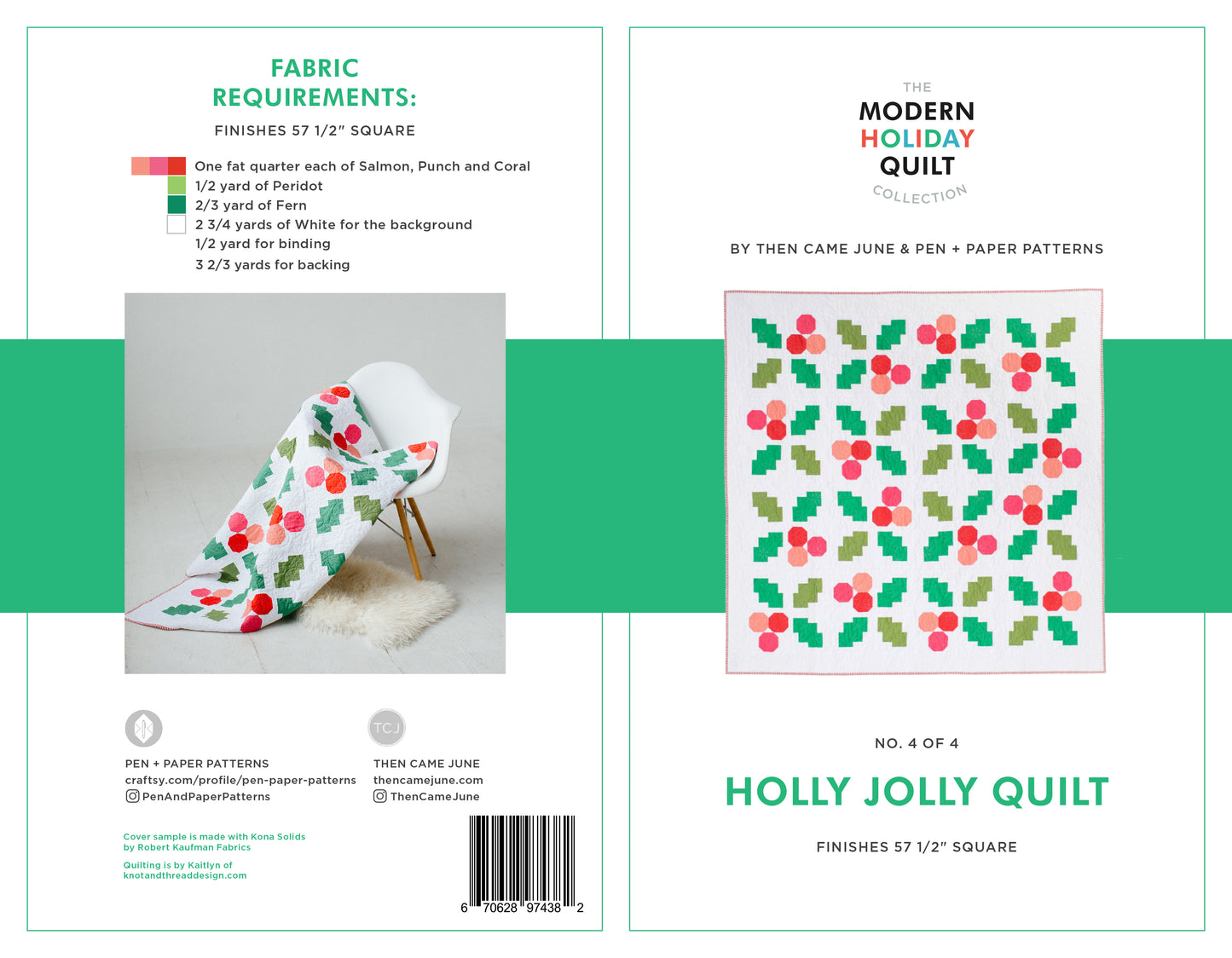 Holly Jolly Quilt Pattern - PDF