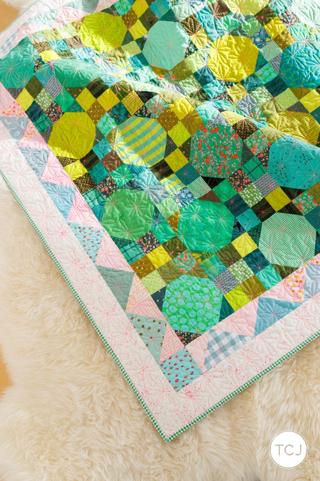 Barrett Quilt - the Scrappy Green one