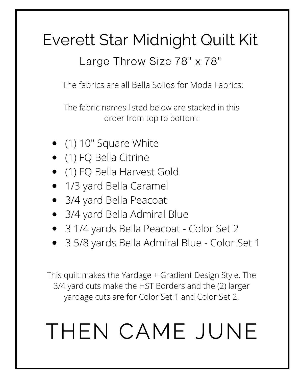 Everett Star Quilt Kits - Midnight
