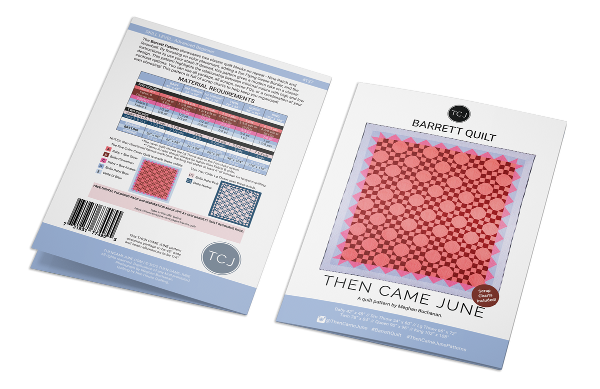 Barrett Quilt Pattern - Printed – Then Came June