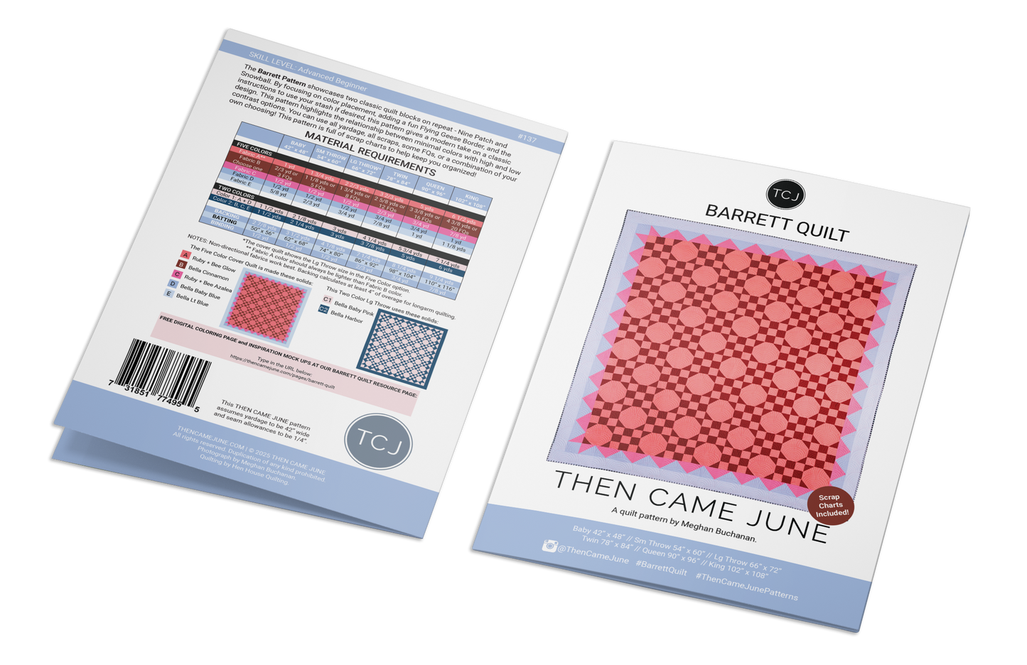 Barrett Quilt Pattern - Printed