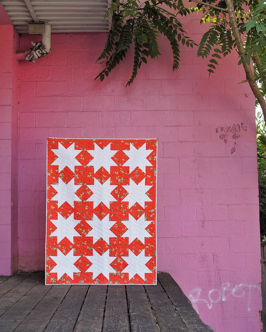 Inside Out Star Quilt - Coral