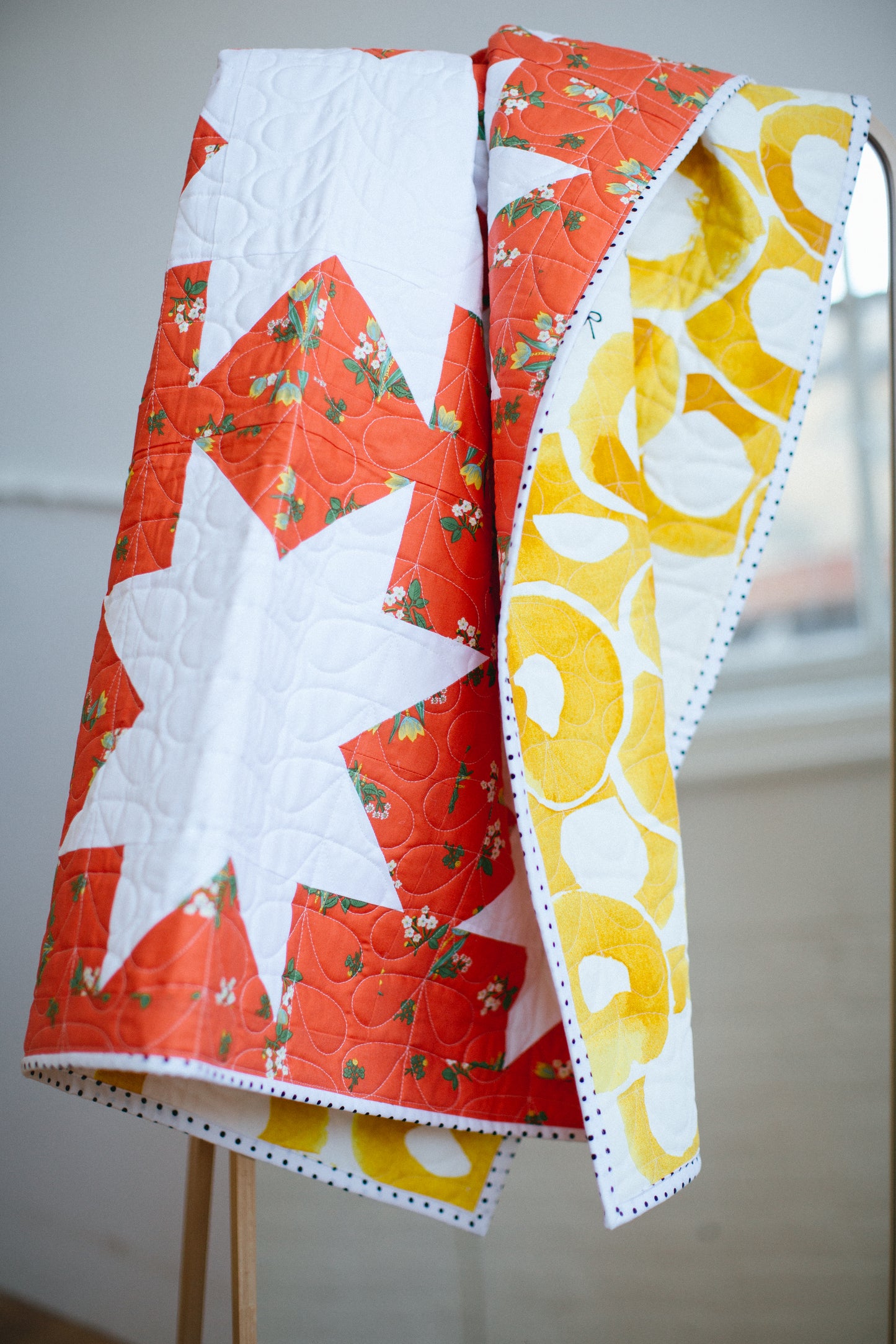 Inside Out Star Quilt - Coral