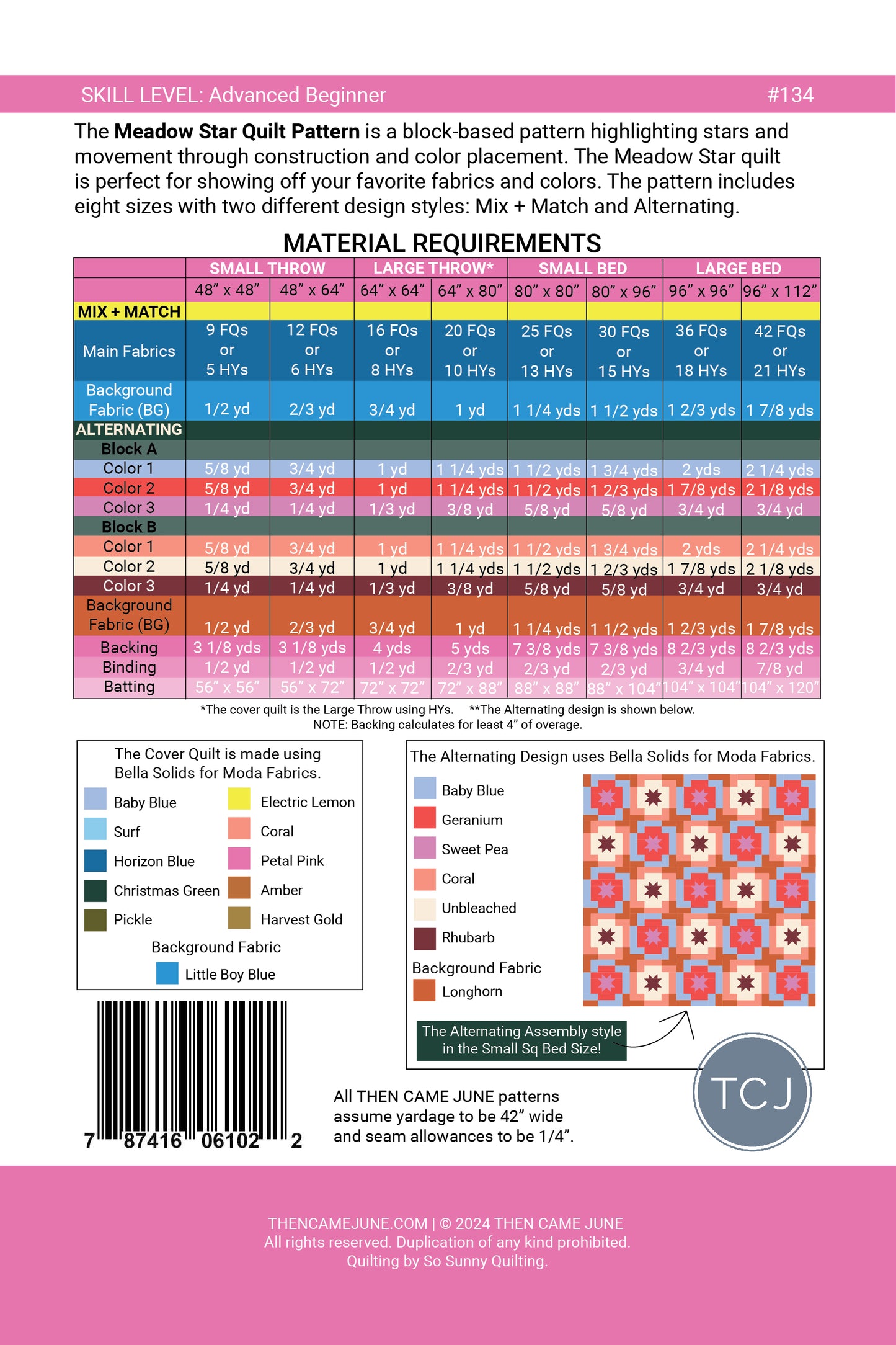 Meadow Star Quilt Pattern - PDF