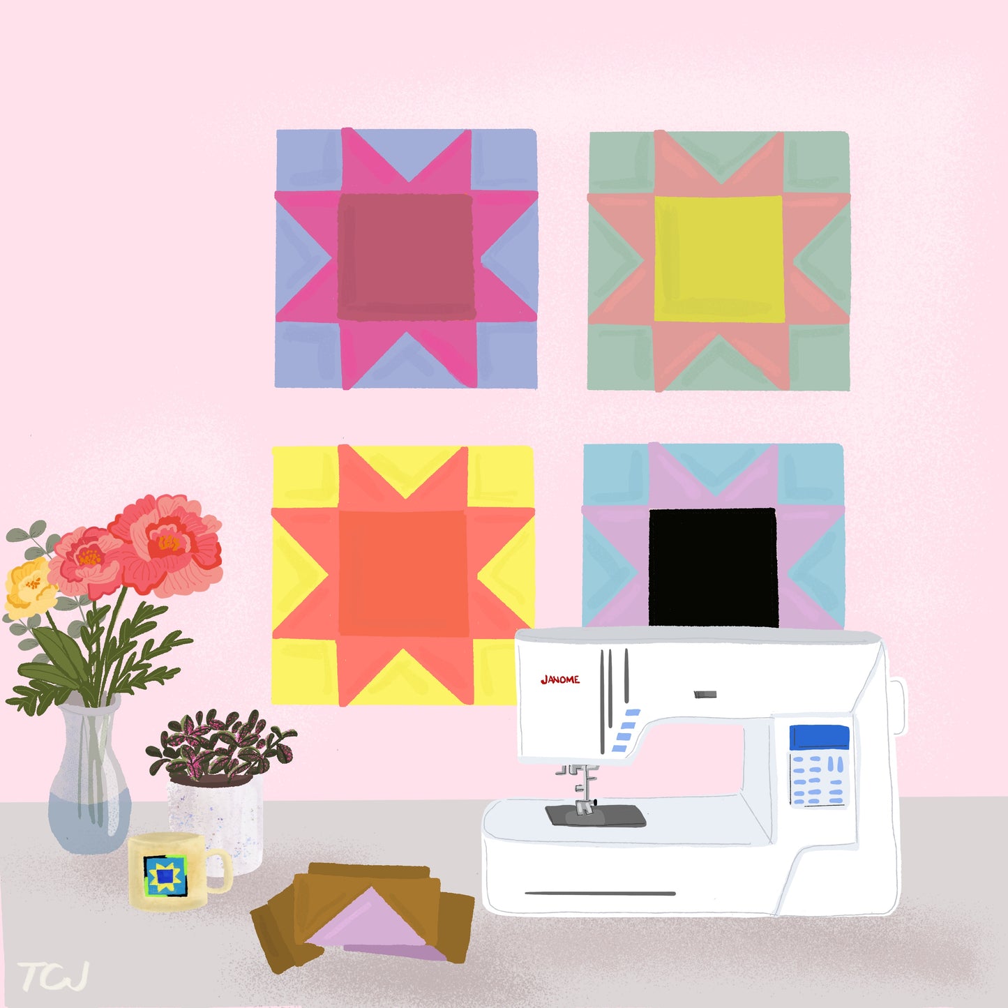 TCJ Sewing Stars Sticker