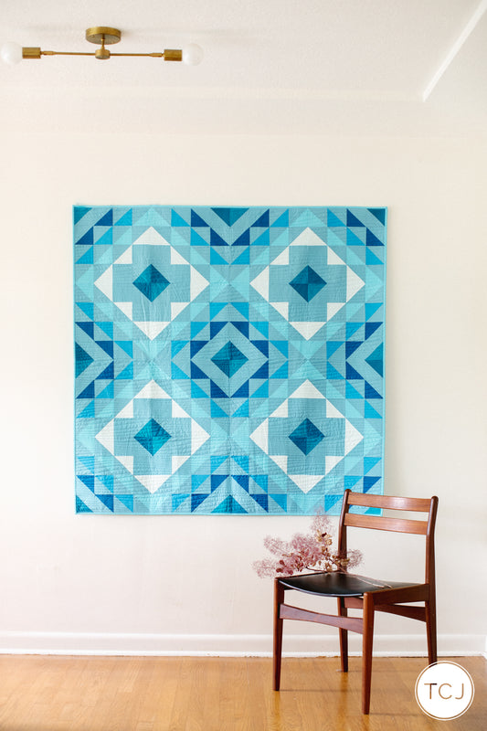 Diamond Ripples Quilt - Kona Blues