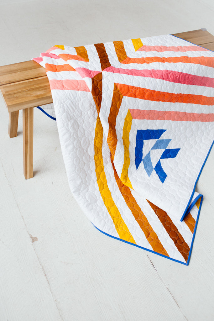 Stripe Crossing Quilt Pattern - Printed