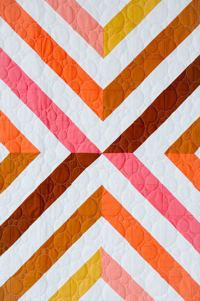 Stripe Crossing Quilt Pattern - Printed